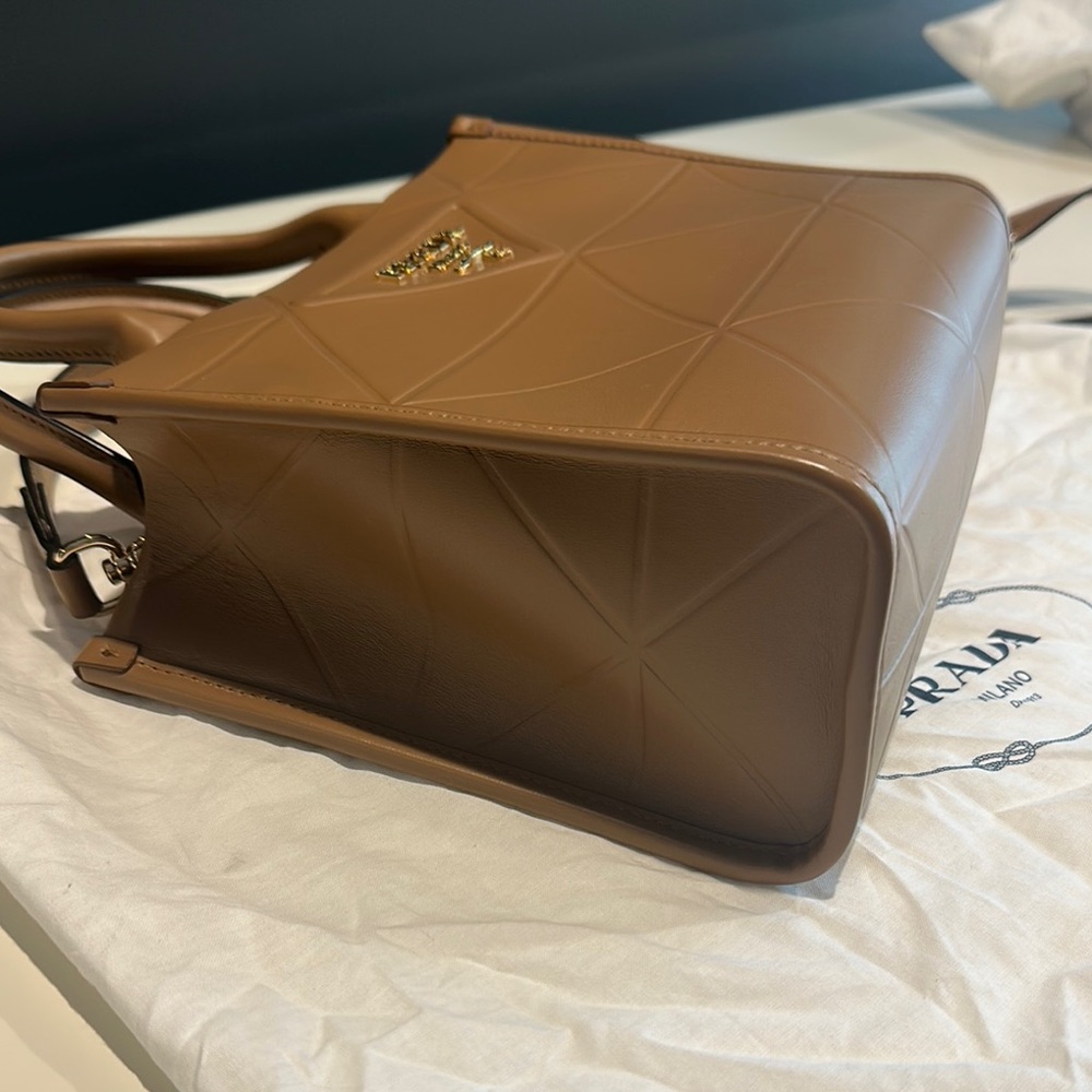 Prada Tan Saffiano Leather Satchel with Gold Hardware - Picture 5 of 10